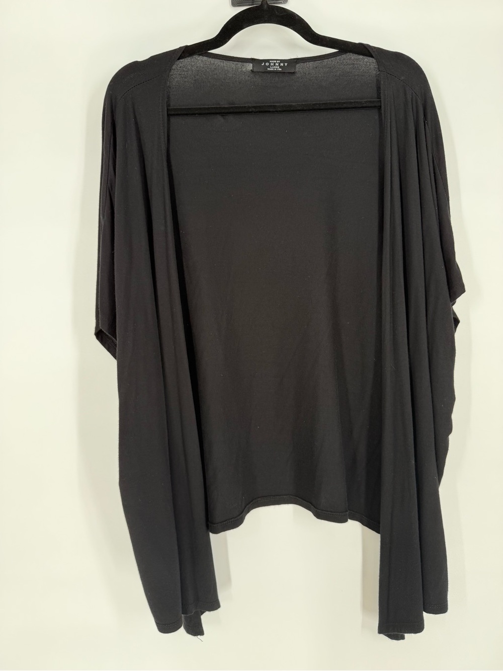 Made By Johnny Open Front Cardigan L Dolman Sleeve Lightweight Minimalist Drape